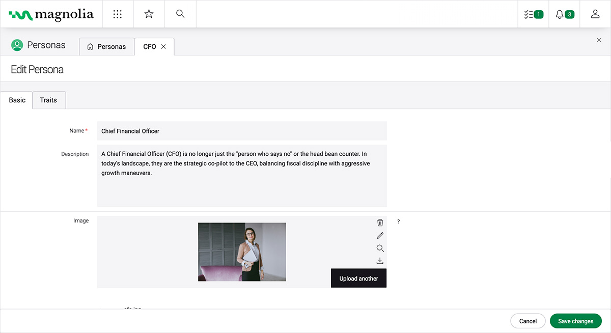 Magnolia DXP - Edit Persona