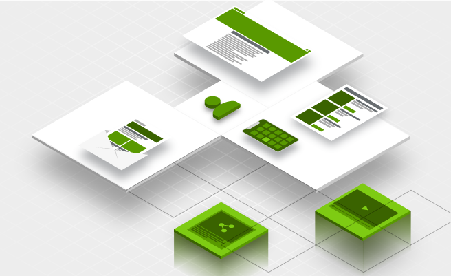 abstract image of omnichanel experience with the customer in the center